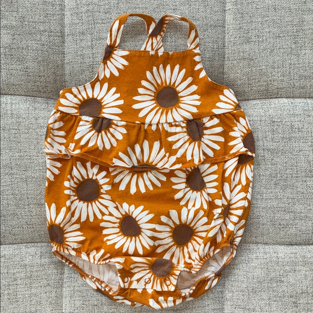 Carter's Orange and White Baby Romper